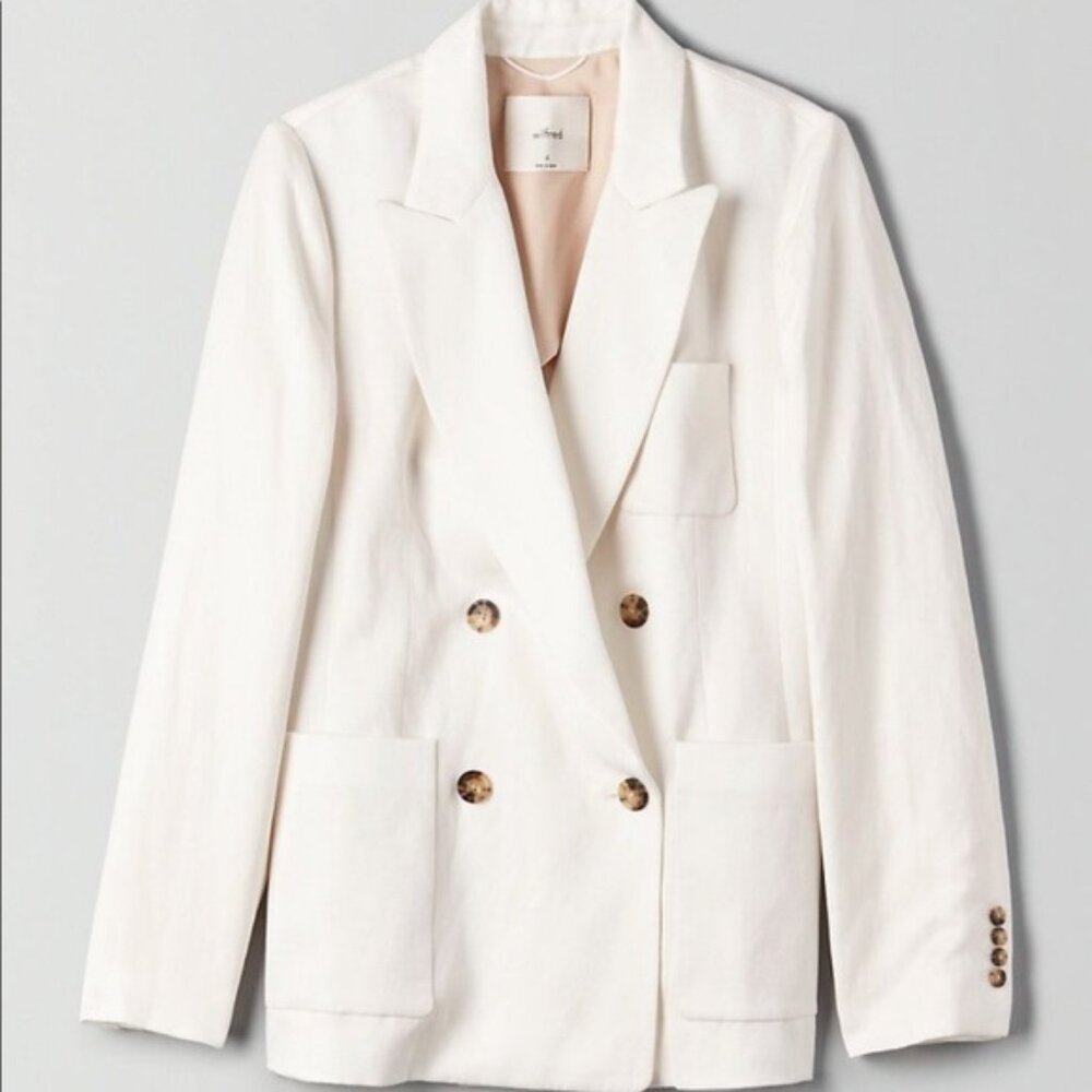 Wilfred Linen Twill Double-Breasted Remie Blazer